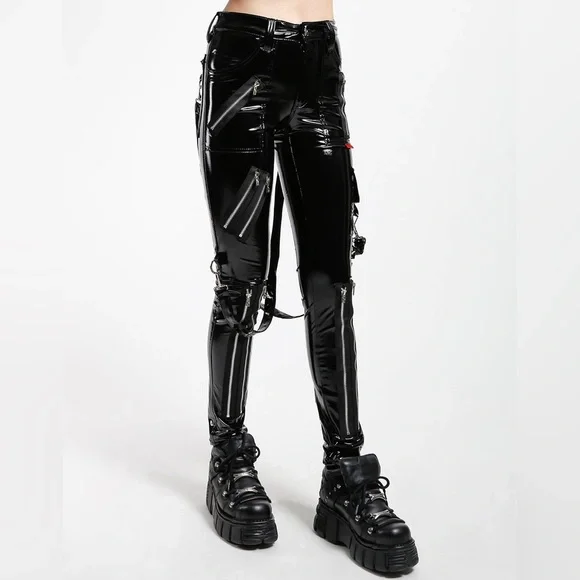 NEW TRIPP NYC Black Vinyl Rage Bondage Pants Size 25 - Picture 3 of 14